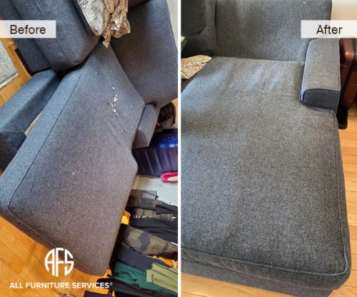 Chaise-Seat-Fabric-material-worn-torn-burn-change-with-underside-upholstery-patch-fix